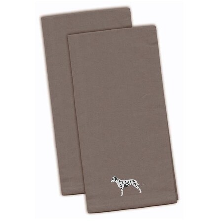 Carolines Treasures Carolines Treasures BB3383GYTWE Dalmatian Gray Embroidered Kitchen Towel - Set of 2 BB3383GYTWE